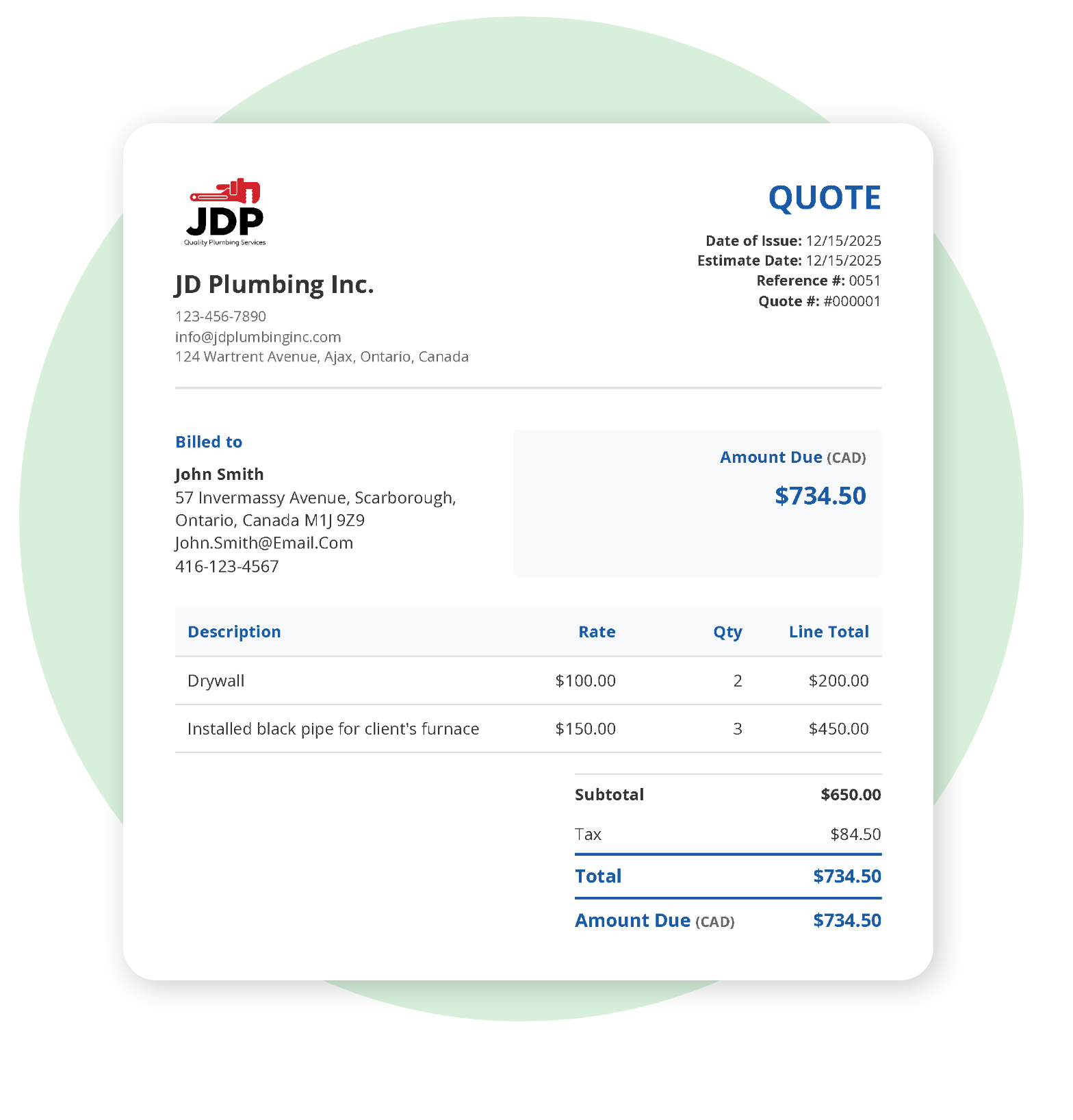 Quoting UI Preview